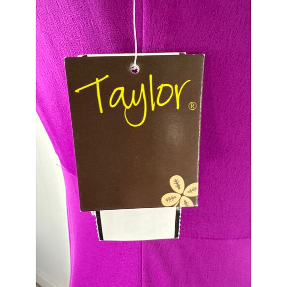 TAYLOR STRETCH SATIN HIGH NECK MAXI DRESS IN PILLOW PURPLE NWT WOMEN'S SIZE 4P - Picture 12 of 16